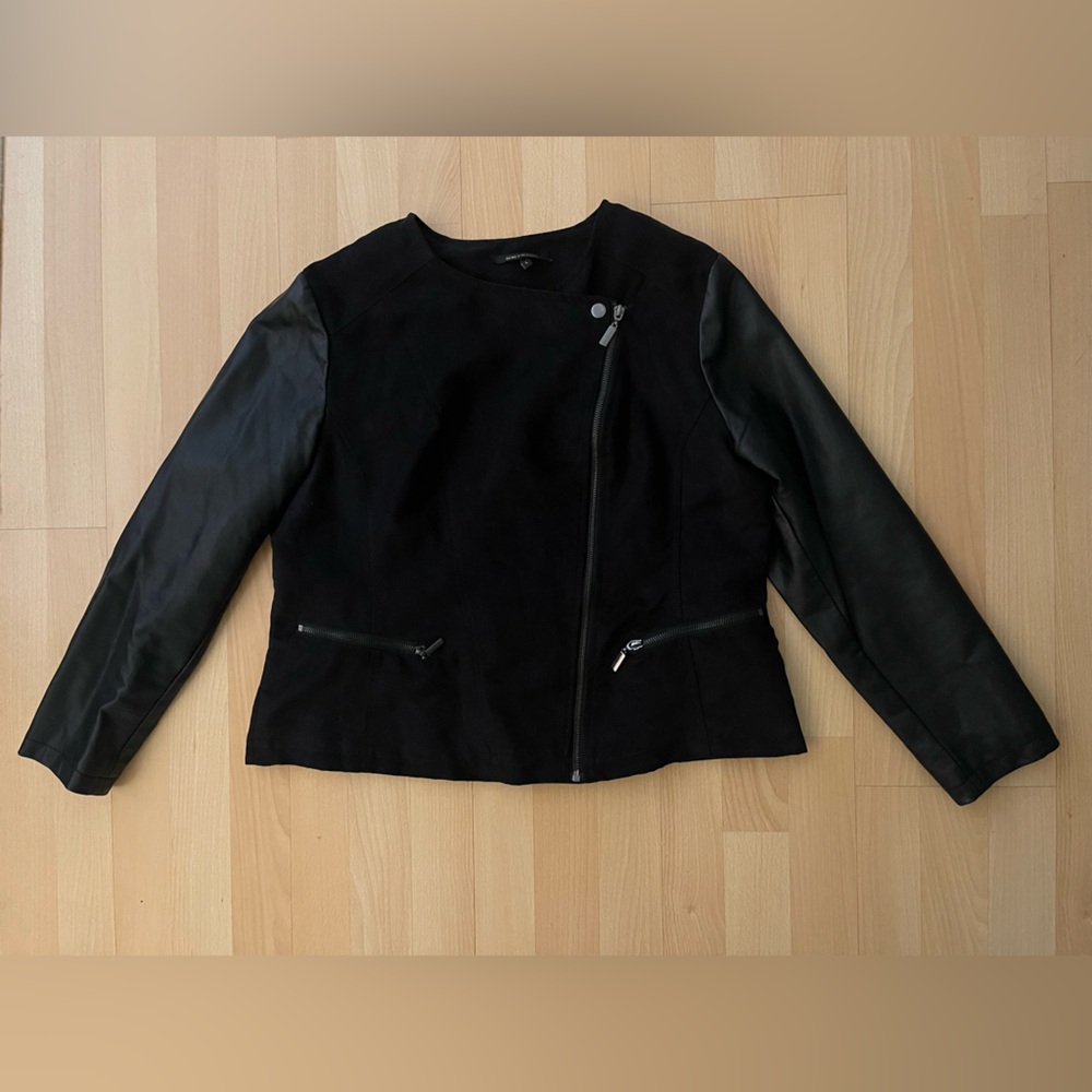 Kobi Halperin Black Mixed-Media Moto Jacket